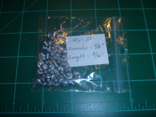 50 Brazier Rivet 1/8 x 3/16  NOS Solid Aluminum