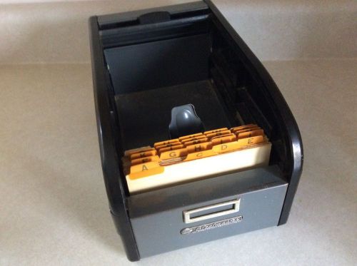 STEELMASTER Steel Plastic Roll Top Card File Box Fits 3 x 5 Index Cards RARE