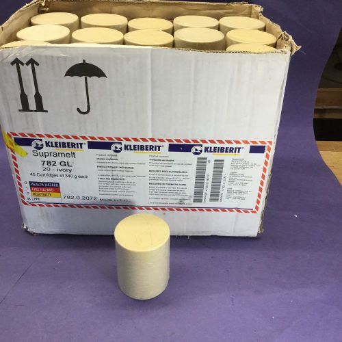 Kleiberit Hot melt glue cartridges. Box of 45. Ivory. Supramelt 782 GL.