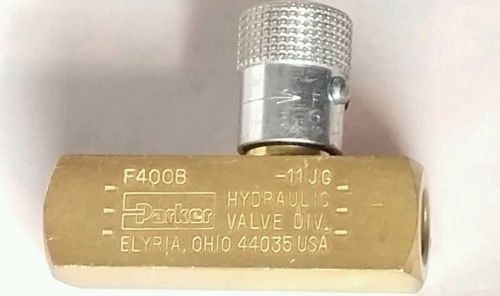 PARKER F400B Hydraulic Flow Control Valve 1/4-18 Brass 5GPM Colorflow