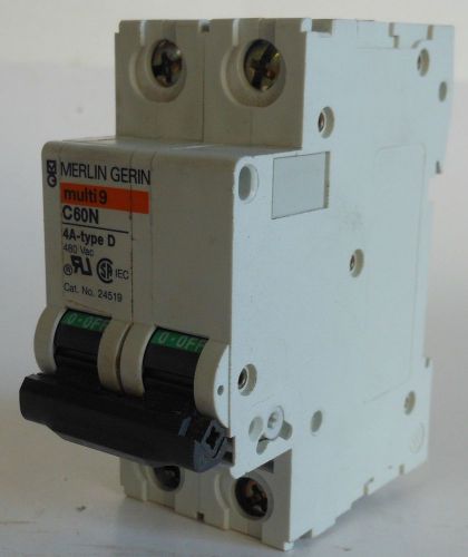 Merlin Gerin 480VAC 2 Pole Miniature Molded Case Circuit Breaker MG24519 4A