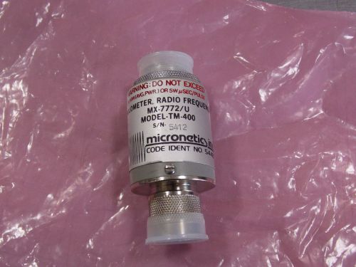 Micronetics TM-400 MX-7772/U Power Sensor Radio Frequency Bolometer  HP 432A