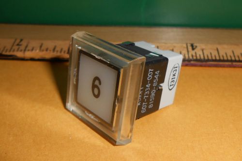 607-7334-007 KORRY MFG LIGHT INDICATOR &#034;6&#034; OR &#034;9&#034; LENS   NEW OLD STOCK