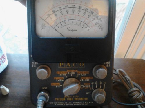 Vintage PACO V-70 VTVM Vacuum Tube Volt Meter AS-IS Needs Work