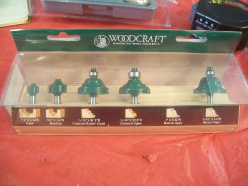 Woodcraft router bit set of 5 edge treatment / molding 1/4&#034; shank for sale