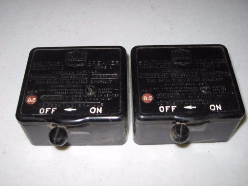 2 Vintage Bryant Double Pole Sentinel Breakers 8.5 AMP