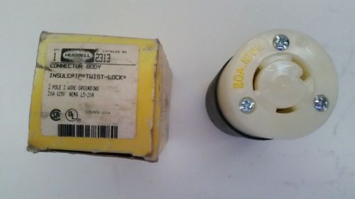 HUBBELL 2313 CONNECTOR BODY INSULERIP TWIST LOCK 2 POLE/3 WIRE/20A/125V/L5-20R