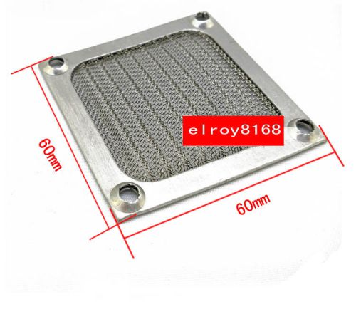 1PCS 60mm X 60MM Anodized Aluminum Fan Filter Guard Silver Dustproof for 6CM Fan