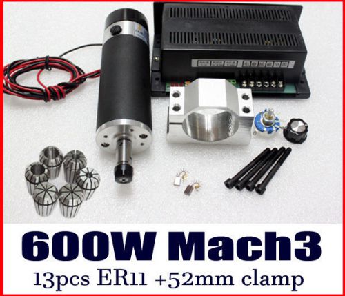 diy cnc router 600W spindle motor &amp; speed adjuster &amp; mount &amp; ER11 collet