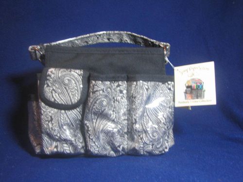 Scrapbook Desk Organizer/Black &amp; White Paisley