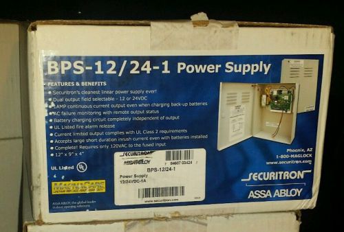 SECURITRON BPS-12/24-1 POWER SUPPLY 120 VAC 1 AMP 12 24VDC. New in box.