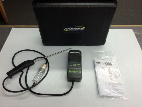 Bacharach Monoxor III Carbon Monoxide Analyzer with case Excellent Condition