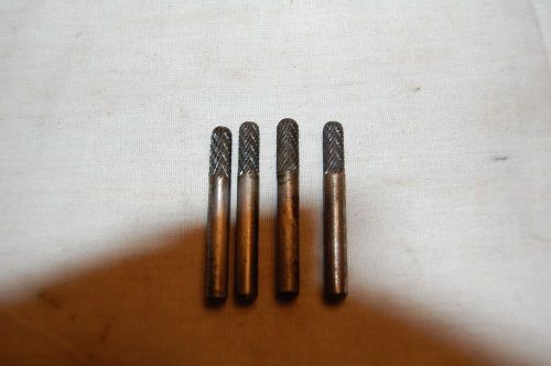 Four Ball Nose Style Carbide Burrs 1/4&#034; Shaft