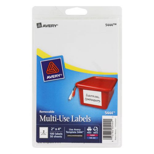 &#034;Avery Removable Multi-Use Labels, 2 X 4, White, 100/pack&#034;
