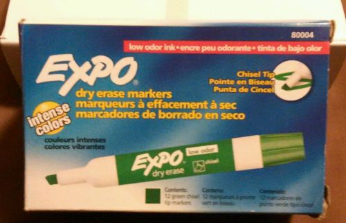 DOZEN GREEN Expo Dry Erase Chisel Point Markers -  - (san80004)