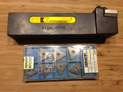 KENNAMETAL DTGNL-204D TOOL HOLDER 1-1/4&#034; SQ SH 6&#034; OAL LH + 10 INSERTS NEW