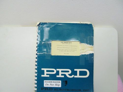 PRD ELECTRONICS 8001A KLYSTRON POWER SUPPLY MANUAL/SCHEMATICS/PARTS LISTS