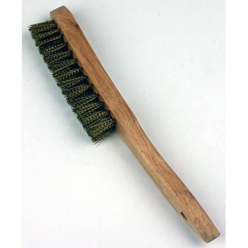 Straight Handle Scratch Brush 4 x 15 Row CR Brass