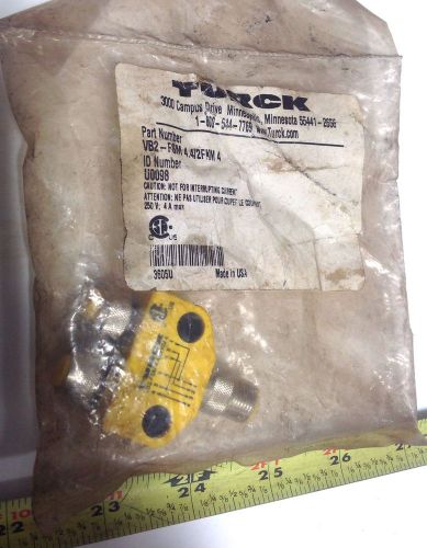 TURCK TWIN JUNCTION CORDSET SPLITTER NIB VB2-FSM 4.4/2FKM 4 / U0098