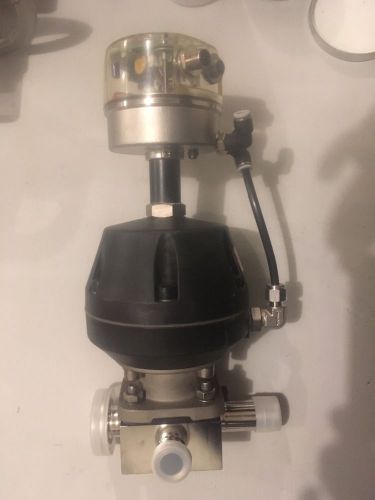 Gemu 316l 3-way t block sanitary diaphragm valve w/ actuator &amp; combi switchbox for sale