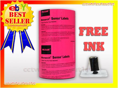 Genuine Monarch 1136 Fluorescent Pink Labels &amp; FREE INK