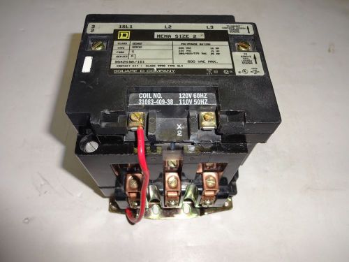 SQUARE D 8502SDO2 CONTACTOR 25HP, 45 AMPS, SIZE 2 120 VAC COIL