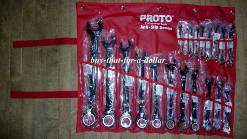 *NEW*Proto Tool JSCV-20S Anti Slip Design Reversible Combo Ratcheting Wrench Set