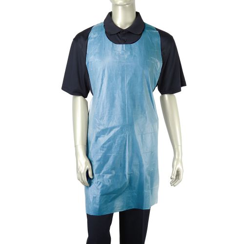 Royal 24&#034; x 42&#034; Blue Lightweight Poly Aprons, Pack of 100, DAK2442B