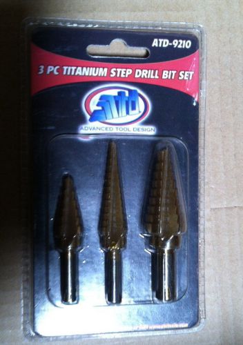 ATD Tools 3 pc. Titanium Step Drill Bit Set 9210 ATD-9210