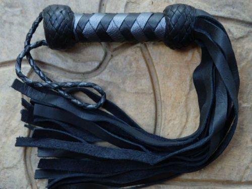 GORGEOUS Leather SILVER MINI NAPOLEON Flogger - Balanced - HORSE TRAINING TOOL