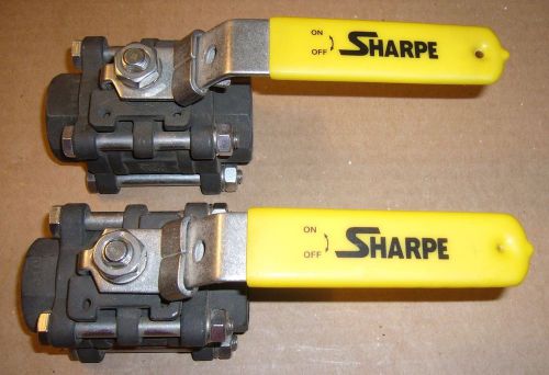 Lot of two sharpe 3-piece carbon steel ball valves 1&#034; socket weld standard port for sale