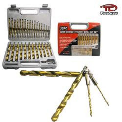 30 pc 1/4&#034; quick change titanium drill bit set hex shank for sale