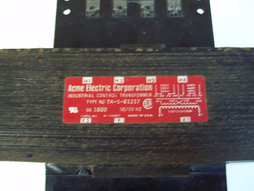 ACME TRANSFORMER TA-1-81217 1000VA 50/60HZ  - USED - FREE SHIPPING