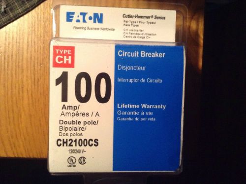 NEW EATON Cutler-Hammer Series 100 amp 2-Pole CH2100CS Breaker 120/240 Volt