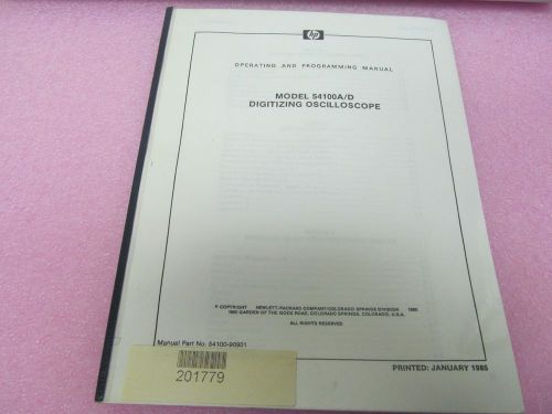 AGILENT HP 54100A/D DIGITIZING OSCILLOSCOPE OPERATING &amp; PROGRAMMING  MANUAL,COPY