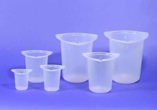 Globe Scientific 3645 Polypropylene Tri-Corner Beaker, Graduated, 1000ml Case of