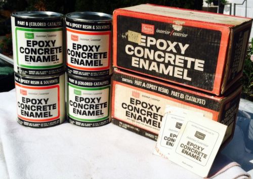 2 Gallons Epoxy Concrete Enamel Paint SEARS Interior/Exterior w/Instructions!