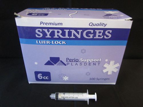 Plasdent luer lock 6cc syringe  no needle, box of 100 # ll06 for sale