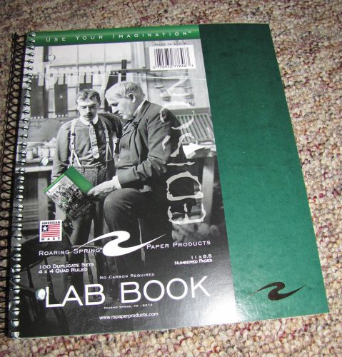 Roaring Spring 2 Part Lab Notebook - 77646 Green Cover