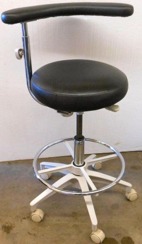 SUPERIOR STOOLS MODEL PR40 BLACK SATIN DENTAL STOOL, DENTIST STOOL, CHAIR, WHIT