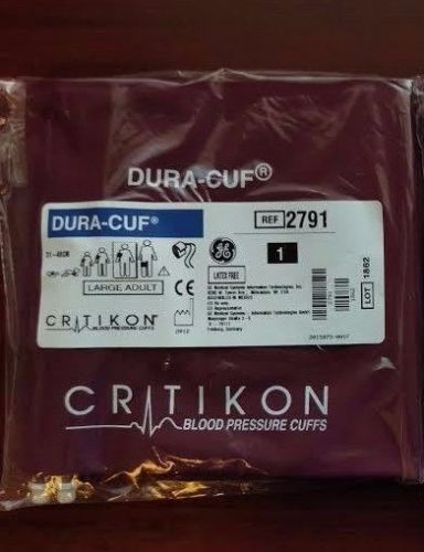 GE Medical Critikon Dura-Cuf Blood Pressure Cuff Lg. Adult #2791 NEW 1 Each