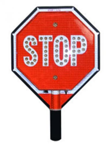 Traffic safety 12&#034; stop/stop led handheld sign, fire police, crossing guard for sale