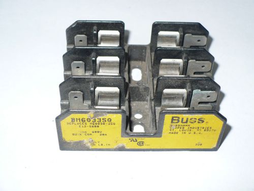 Bussmann BM6033SQ Fuse Holder, 30A, 600V, Used