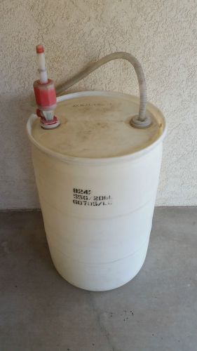 55 GALLON PLASTIC DRUM W/SIPHON PUMP ENGINE COOLANT,NASCAR,ARCA,SCCA,IMCA,WOO