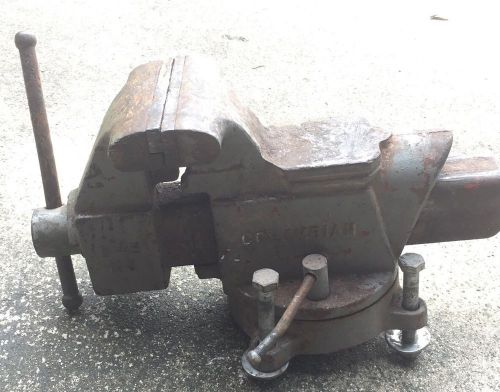 Vtg. Columbian # D45 M3 5 &#039;Inch Jaws Machinist Heavy Duty Swivel Bench Vice