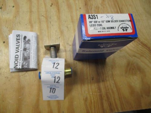 Sporlan Solenoid Valve # A3S1 3/8&#034; ODF 1/2&#034; ODM (NIB) Less Coil