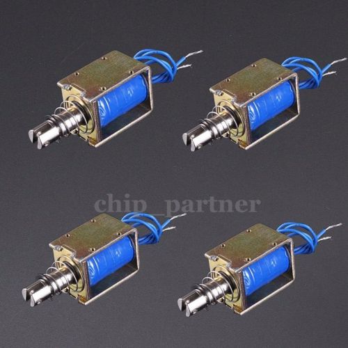 4Pcs DC12V JF-1040B 400mA Pull Type Open Frame Solenoid Electromagnet 25N 10mm