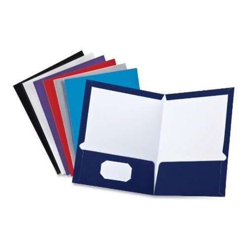 Oxford Laminated Twin Pocket Folders 8.50&#034;x11 Black Blue Gray Navy Purple Whi...