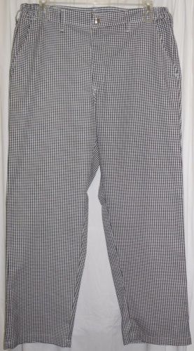 Chef Designs Chef Uniform Men&#039;s Size 38 x 32 Black and White Check Pants Unworn