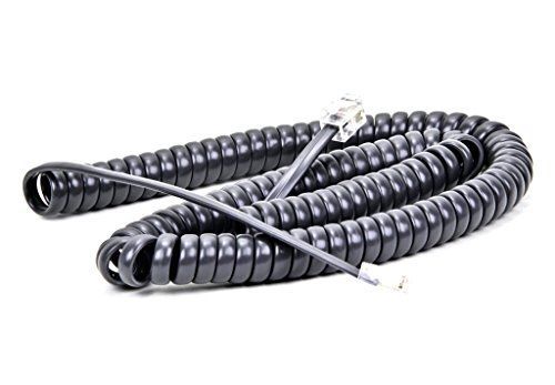 The VoIP Lounge Replacement 12 ft Gray Handset Curly Cord for Cisco 7900 Series